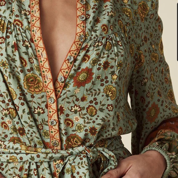 NWT Spell Lady Untamed Button Through Midi in Matcha size small - Picture 4 of 16